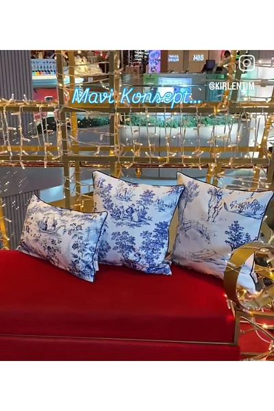 KIRLENTİM 3 ΤΕΜ E790 P1187-1188 Byz Velvet Blue Navy, Παπλωματοθήκη με μοτίβο διπλής όψης