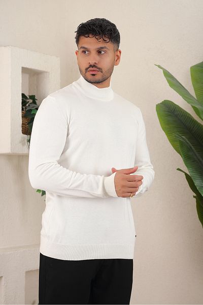 İDS COLLECTİON Pulover pentru bărbați, cu jumătate de gât țesut