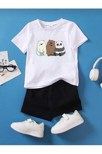DOCE ELEGANTE Children's Summer Suit with Head Print