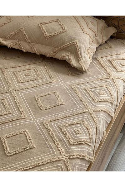 baladı home ev tekstil home collection Single Pompom Bed Set - 2 Pieces Boxed, Ve 1 Pillow Kiilif