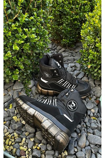 Klay Shoes Μαύρα Unisex γυναικεία/ανδρικά παπούτσια για μπότες εξωτερικού χώρου Χειμερινή ανθεκτική αντιολισθητική σόλα με κορδόνια