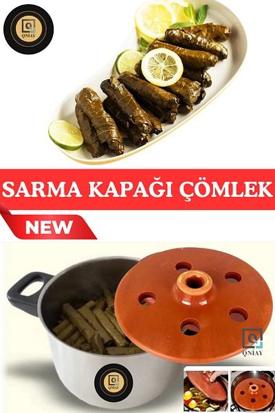 QNİAY Dolma Sarma Stone Cover -Pot Perforated Dolma Stone Leaf Wrap Stew Cooking Cover