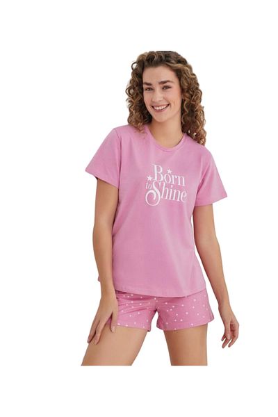 shefox Women's Mihrashort Sleeve Compact Combed Cotton Shorts Suit