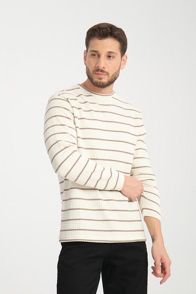Store 100% Cotton Long Sleeve Striped Men's Sweatshirt