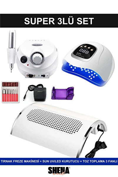 KozMood Protez Tırnak Kalıcı Oje Seti (FREZE MAKİNESİ SUN UV/LED OJE KURUTUCU...
