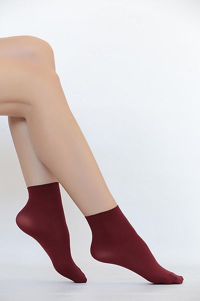 Daymod Șosete de damă Burgundy Mycro 50 opace, cu grosime medie, pachet de 3