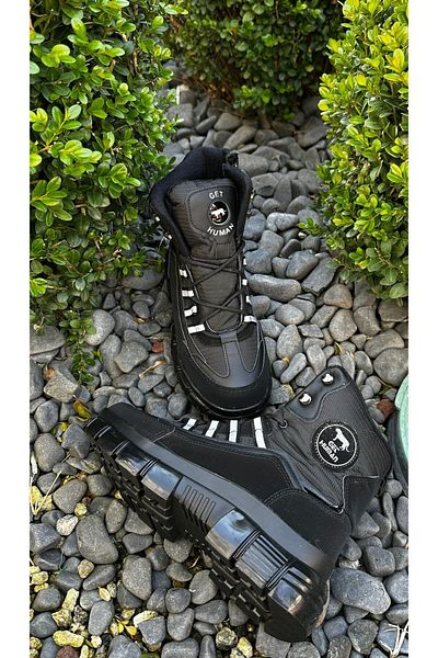 Klay Shoes Μαύρα Unisex γυναικεία/ανδρικά παπούτσια για μπότες εξωτερικού χώρου Χειμερινή ανθεκτική αντιολισθητική σόλα με κορδόνια