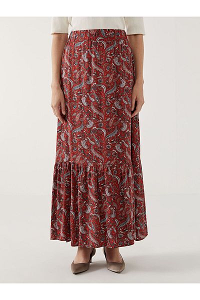 LC Waikiki New Season Elastic Waist Patterned A-Line Women's Skirt - S5Gh79Z8