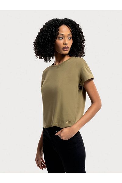 Loft Loose Fit Khaki Women's T-Shirt Lf 2035741
