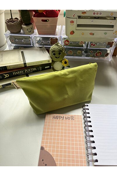 sumicorn Husă pentru creion din pânză, lavabilă, cu fermoar, verde strălucito...