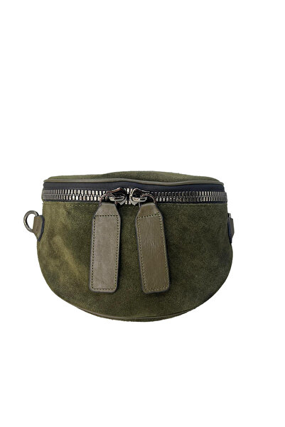 HBS Bag Khaki 100% Real Leather Waist Bag (Bady Bag)
