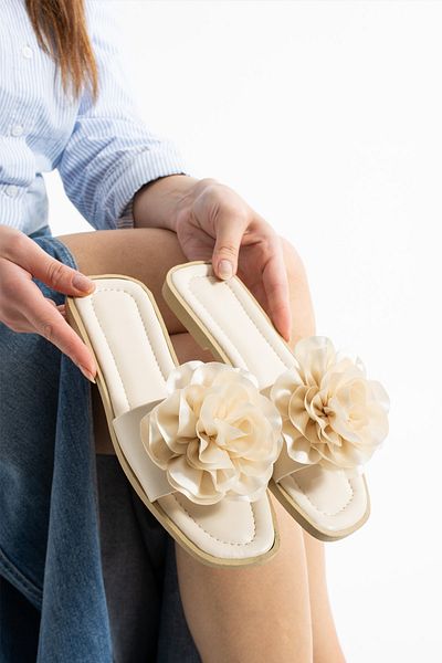 Moda Devrin Γυναικείες Παντόφλες Beige Rose Παντόφλες για το σπίτι και το εξωτερικό