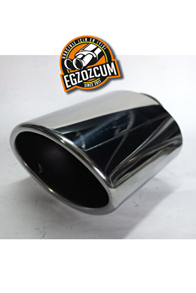 EGZOZCUM 60 Mm Tekli Krom Oval Yassı Kesik Sessiz Egzoz Ucu