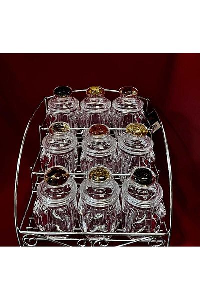 AR HOME 9 Piece Acrylic Spice Jar Set