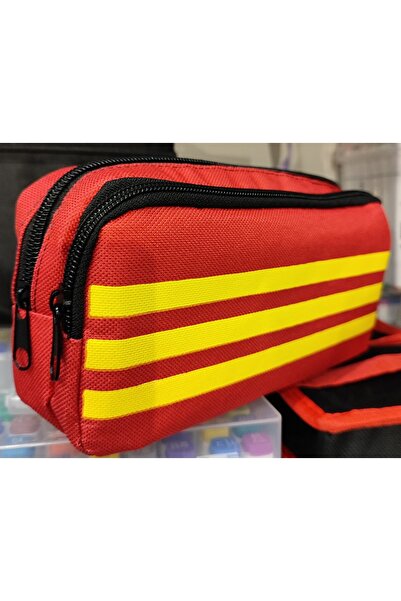 bundle island Geantă pentru creion cu secțiune dublă galbenă roșie