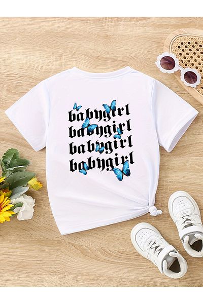 uyguntarz Παιδικό μπλουζάκι Babygirl με στάμπα βαμβακερό