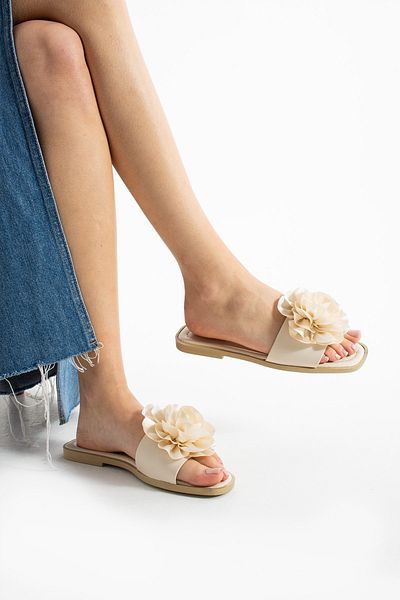 Moda Devrin Γυναικείες Παντόφλες Beige Rose Παντόφλες για το σπίτι και το εξωτερικό