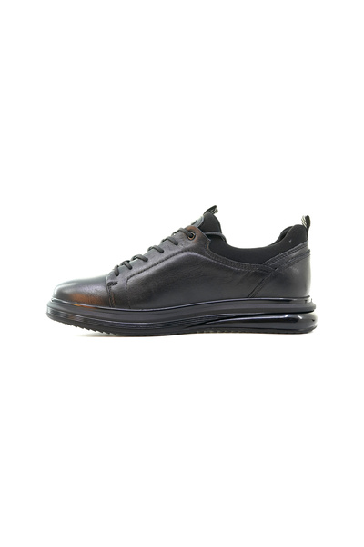 YAŞAR KAŞLI Yaşar Kaşlı Men's Genuine Leather Sneaker Casual Shoes (40-44) 24Y Ykö-19551 m Black