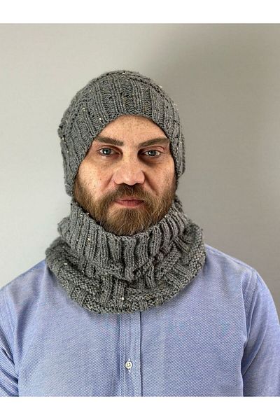 Gönülden Tasarım ΧΕΙΡΟΠΟΙΗΤΟ ΠΛΕΚΤΟ ΜΑΛΑΚΟ ΜΑΛΛΙ UNISEX ΣΕΤ ΓΙΑΚΑ ΛΑΙΜΟΥ ΜΠΕΡΕΤΤΑ STANDARD