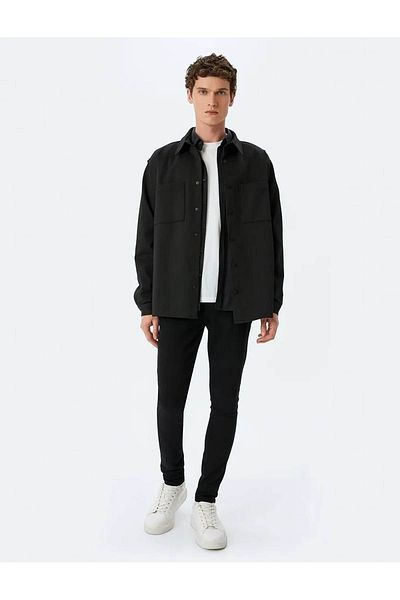 Koton Ανδρικό τζιν παντελόνι Super Skinny Black 5sam40056nd