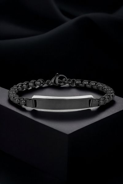 Daniel Klein 316L Original Stainless Steel Men's Bracelet Black with Silver Parrot Buckle