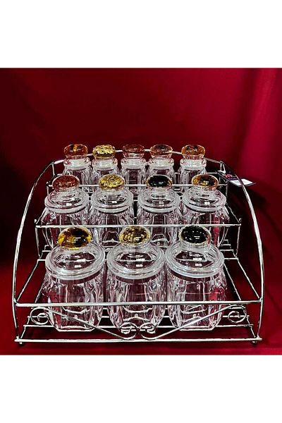 AR HOME 12 Piece Acrylic Spice Jar Set