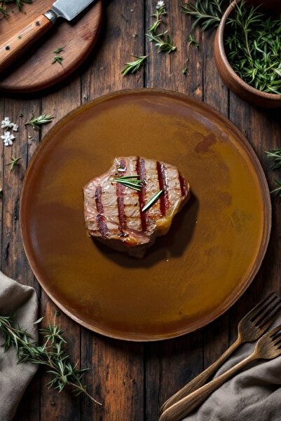 İREA PORSELEN Plume Porselen 25cm Düz Servis Sunum Tabağı