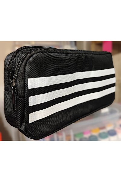 bundle island Geantă pentru creion cu două compartimente, alb-negru