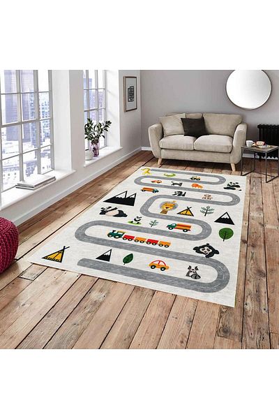 MEKA TEKSTİL New Driveway Child Model Rubberized Carpet Cover