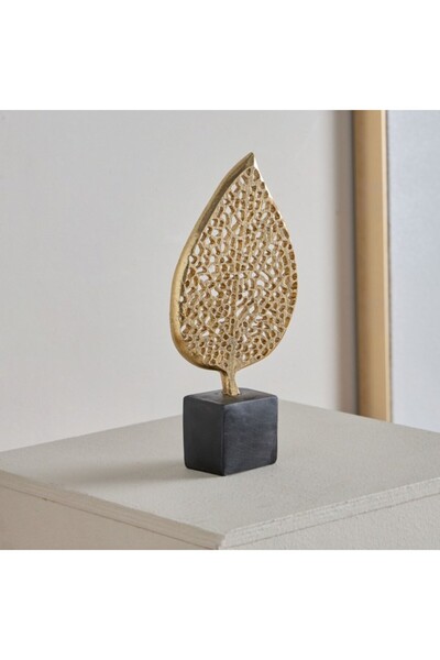 Home Box قطعة ديكور على شكل ورقة من البولي راتنج مقاس 11.5×4.5×24 سم