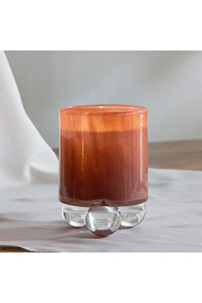 Home Box Auden Glass Candleholder with Glass Round Stand 10.5x10.5x13.9 cm