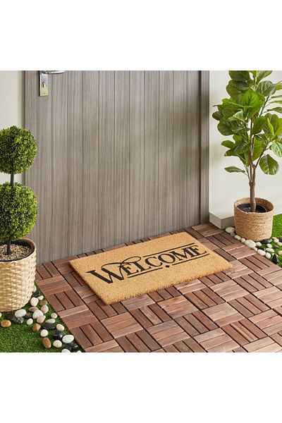 Home Box Welcome Printed Coir Doormat with PVC Back 45x75 cm