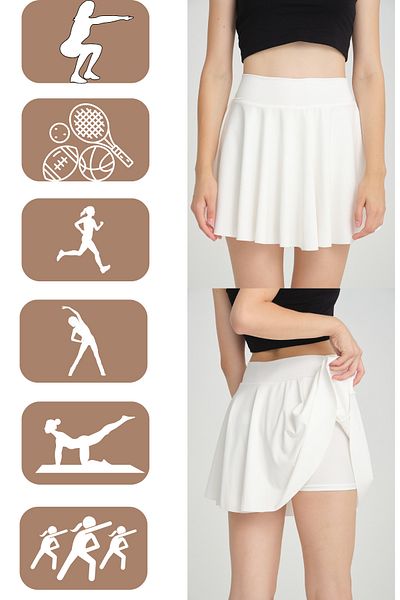 mrmpro Γυναικεία Μίνι Σορτς Φούστα Flounce Lycra Flexible Gathering