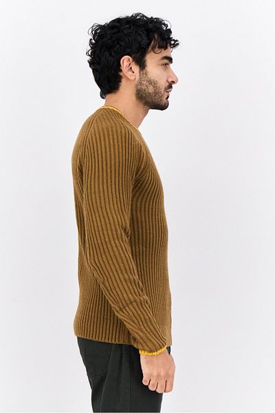 Sorbino Men Crew Neck Knitted Sweater, Brown