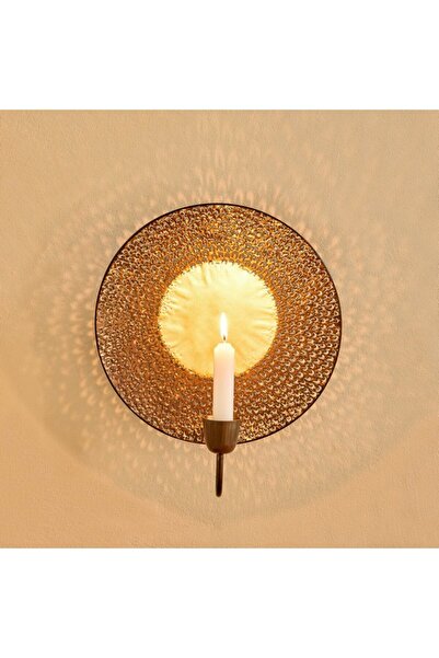 Home Box حامل شموع حائطي من المعدن بتصميم الطاووس من كورلي، مقاس 23×23×6 سم