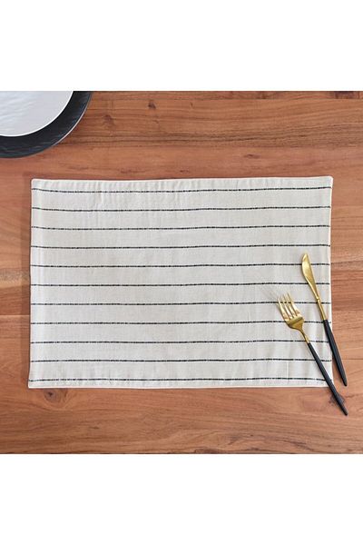 Home Box Noir Stripe Table Placemat 33x48 cm