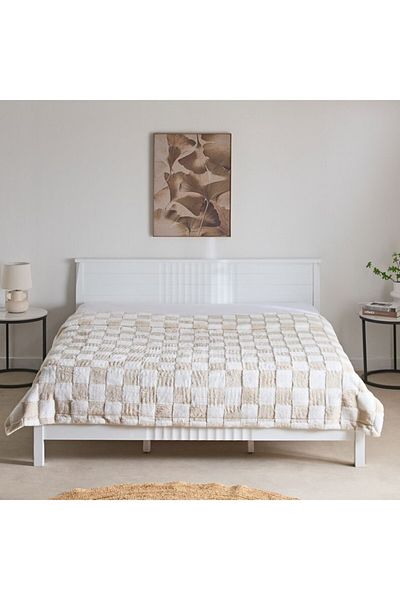 Home Box Breda Queen Check Jacquard Rabbit Fur Blanket 220x240 cm