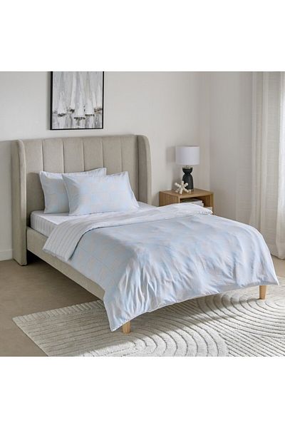 Home Box طقم غطاء لحاف مزدوج من القطن المطبوع من أورورا جيسون، مكون من 3 قطع، مقاس 150×220 سم
