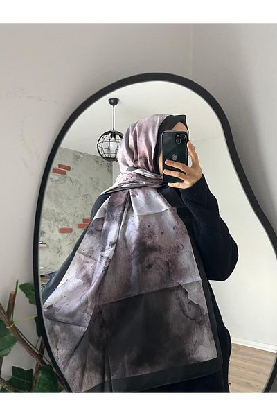 Merwiss البني والأسود اللون الانتقال الفوال شال