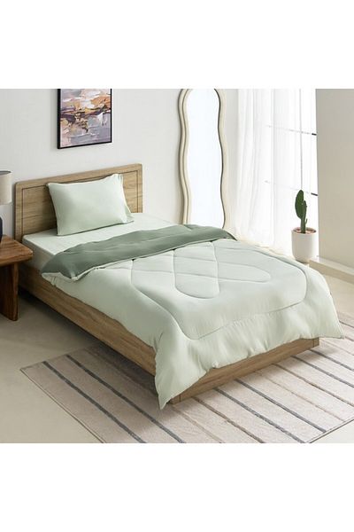 Home Box Derby 2-Piece Reversible Microfiber Twin Comforter Set 160x220 cm