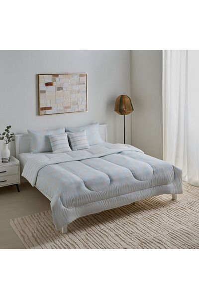 Home Box Aurora Jason 5-Piece Printed Cotton Queen Comforter Set 200x240 cm