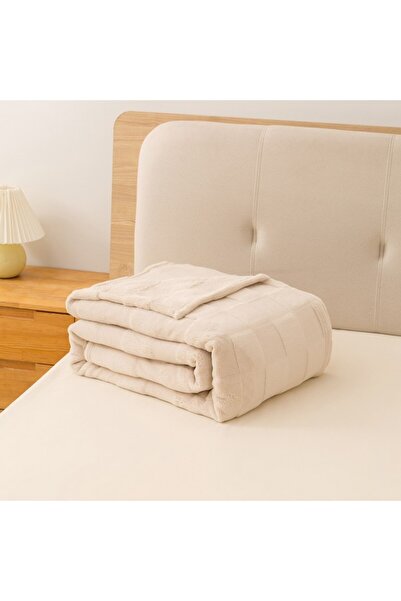 Home Box Cloud Sculpted Rabbit Fur Single-Layer Queen Blanket 200x220 cm