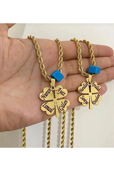 SERENİTY AKSESUAR İSİM YAZILIR ÇELİK YONCA KOLYE