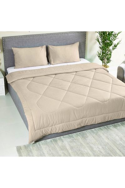 Home Box Ballina 3-Piece Solid Cotton Queen Comforter Set 200x240 cm