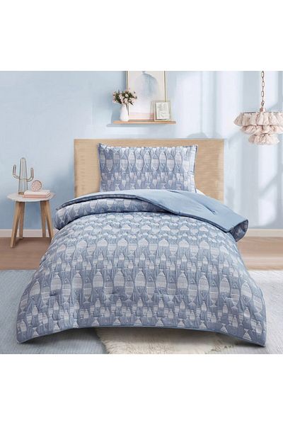 Home Box Sea World Fishes 2-Piece Single Comforter Set 135x220 cm