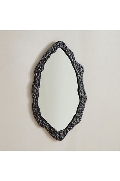 Home Box Rayon Aluminium Premium Round Organic Shape Mirror 43x2x70 cm