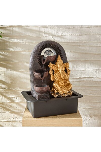 Home Box Belen Ganesha Fountain with Rolling Ball and LED Light 30x22x39 cm