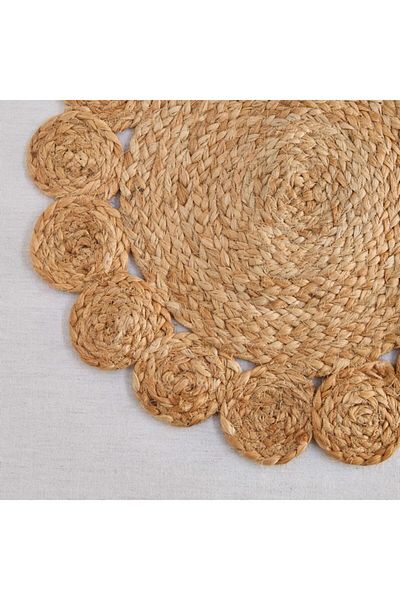 Home Box Grain Jute Scallop Round Placemat 38 cm