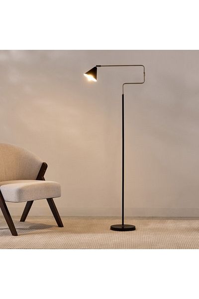 Home Box Tyler Brushed Brass Metal Floor Lamp 51x23x152 cm