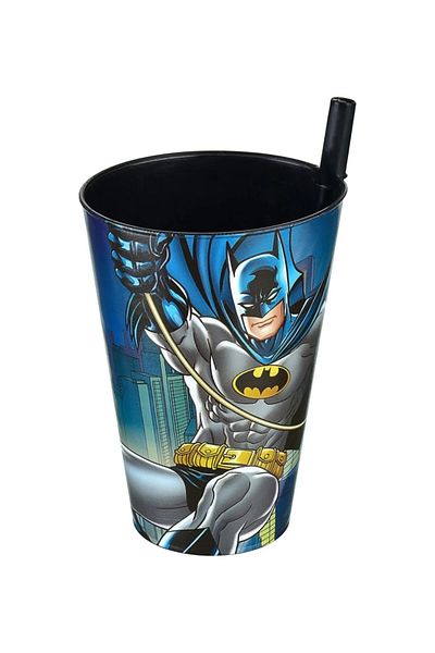 Batman Glass with Straw 400 Ml.